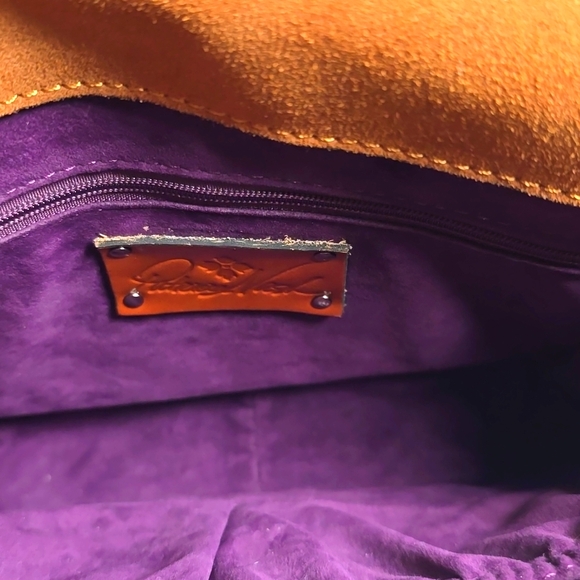 Patricia Nash ILINA Burgundy Cut Out Tooled Leather Crossbody Bag - Picture 6 of 15